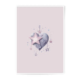 Heart Stars Photographic Prints, Celestial Art Decor, Dreamy Wall Hanging, Kids Room Prints, Cute Stars Prints, Love Gift Art - Tawshia
